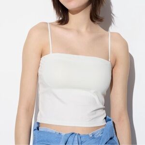 Uniqlo AIRism Tube Bra Top | Cropped white S NWT